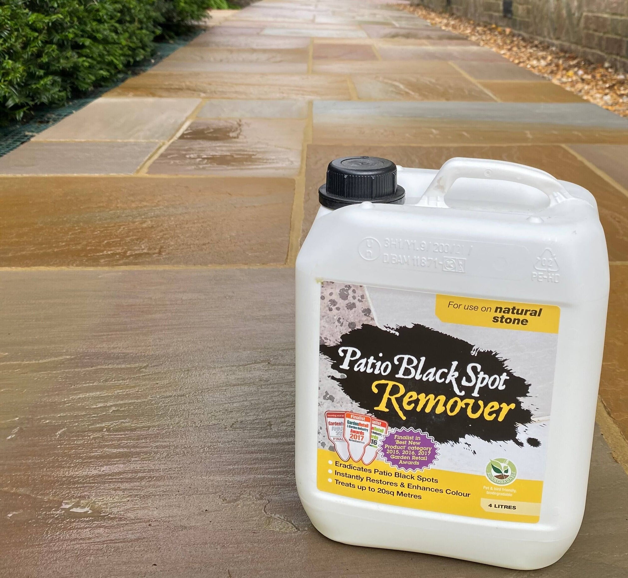 How to Remove Black stains from Indian Sandstone Patio